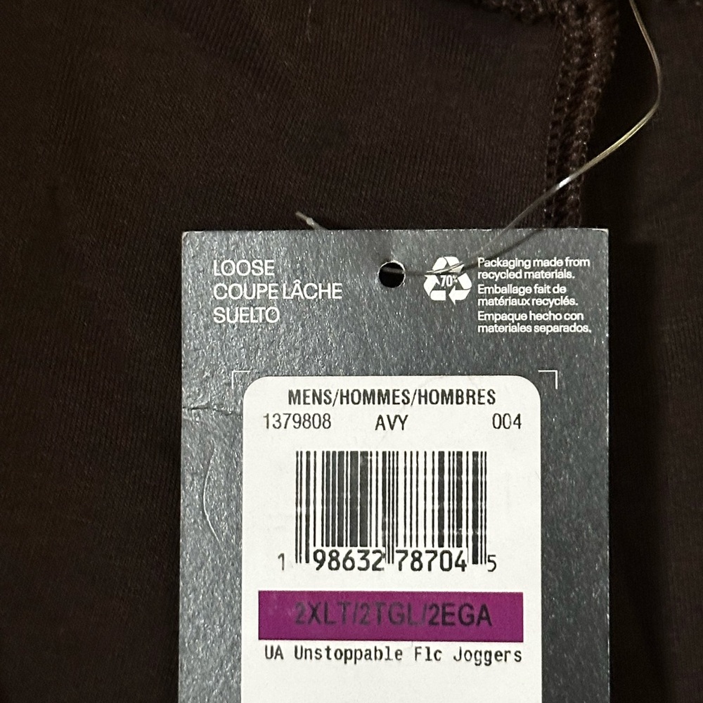 Under Armour Unstoppable Fleece Black and Brown Joggers - Picture 8 of 8